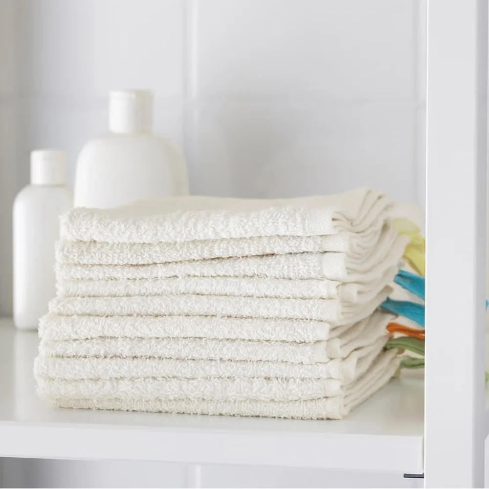 Set of Cream Cotton Bath Towels